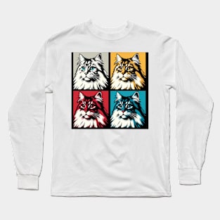 Siberian Cat Pop Art - Cat Lovers Long Sleeve T-Shirt